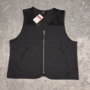 Nike Jordan Essentials Mesh Vest Black Loose Fit Utility Cargo Mens Large NWT